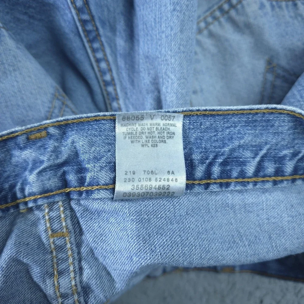 Levis 569 Denim Shorts Mens 34 Blue Relaxed Fit Bermuda Light Wash 11 Inseam